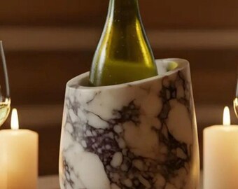 Handmade Calacatta Viola Marble Wine Stand - Modern Gift