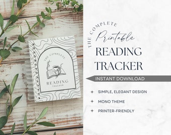 Printable Reading Tracker Journal | Minimal Design | Reading Journal Bundle | Book Tracker | Reading Planner | Reading Tracker | Reading Log