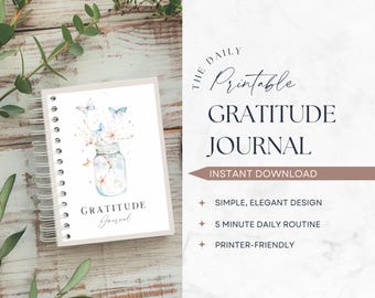 Gratitude Journal Printable | Daily Mindfulness Log (PDF Pattern)