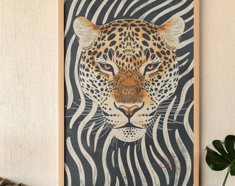 Leopard Wall Art | Black and White Jungle Print | Safari Animal Poster