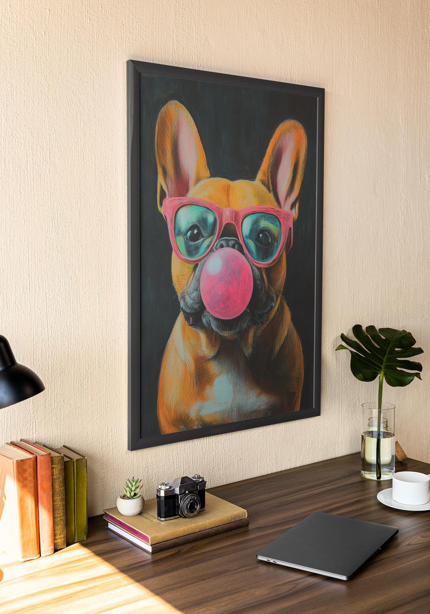 Society6 ケース Bulldog Pop Art - How Bout A Kiss Bulldog Pop Art Canvas | The Trendy Art