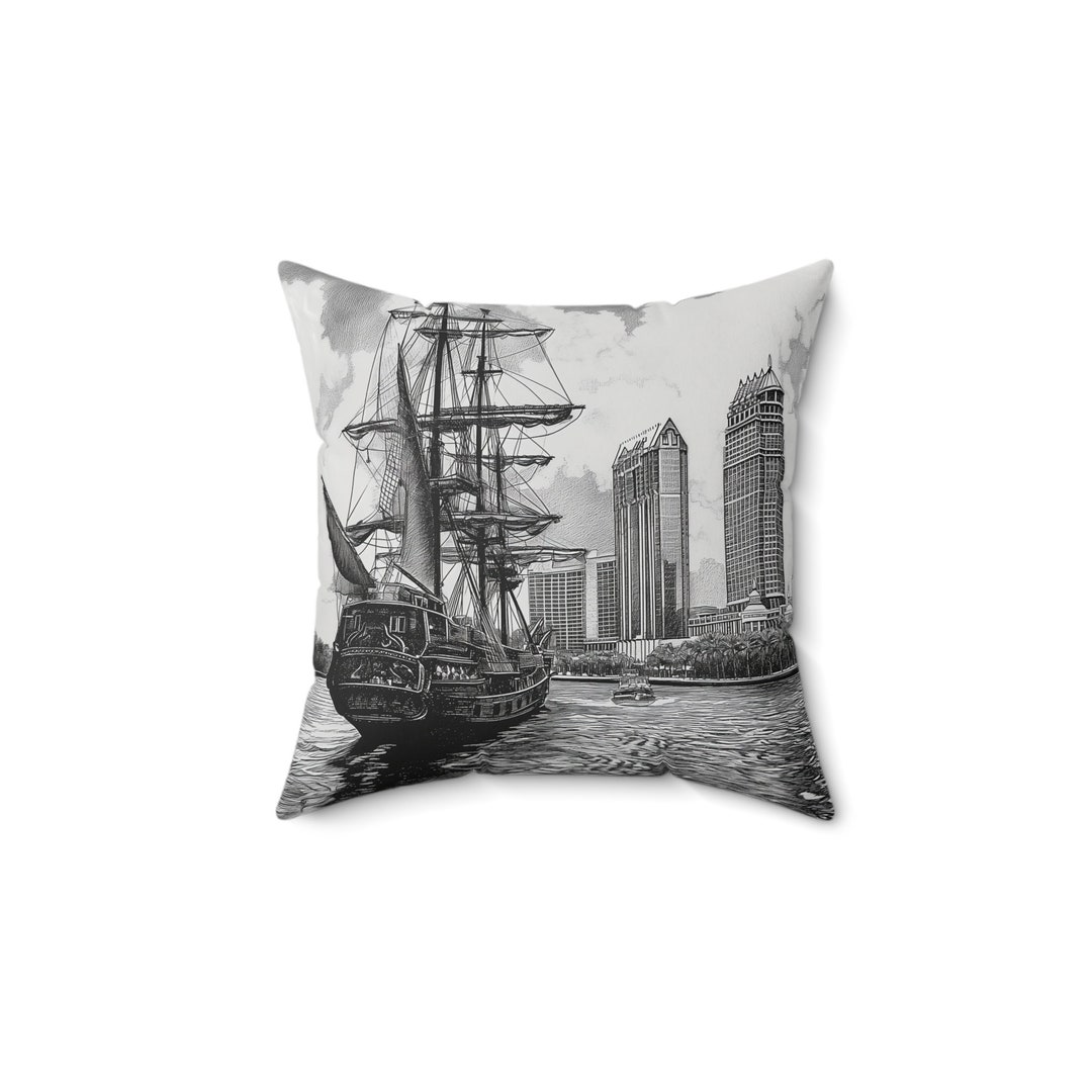 Gasparilla Pirate Ship Tampa Spun Polyester Square Pillow - Etsy