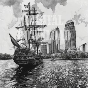 Tampa Gasparilla Pirate Ship Invasion Digital Download