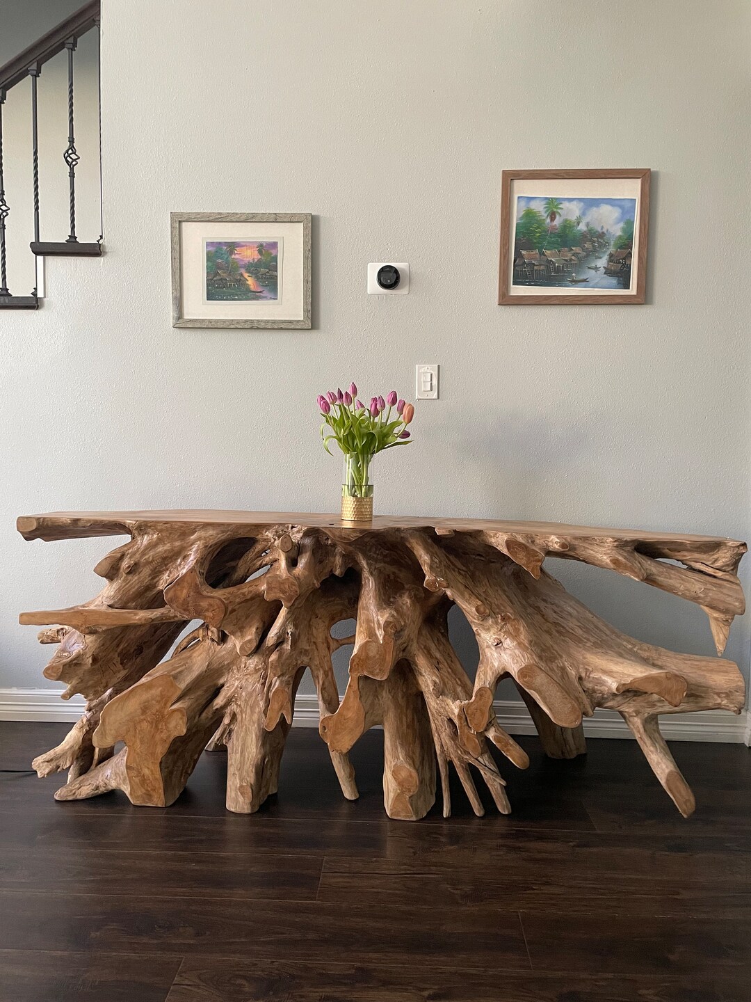 Teak Root Console Table Handmade - Etsy