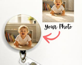 Custom Photo Badge Reel: Personalized Carabiner ID Holder/Lanyard