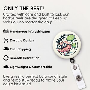 Funny Brain Badge Reel: Neurology Nurse Gift, Quirky Neuro Science image 8