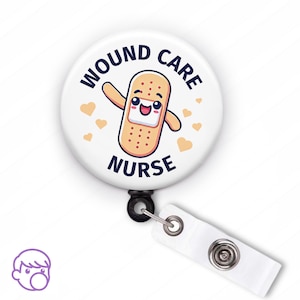 Wound Care Nurse Badge Reel Bandaid RN Badge Holder Cute Hospital ID Clip Registered Nurse Gift for Coworker Wound Specialist