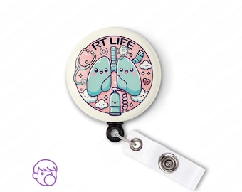 Respiratory Therapist Badge Reel, RT Accessories, Lung Badge Holder, Pediatric Respiratory Gift, Cute Job Gift for Nurses Under 20