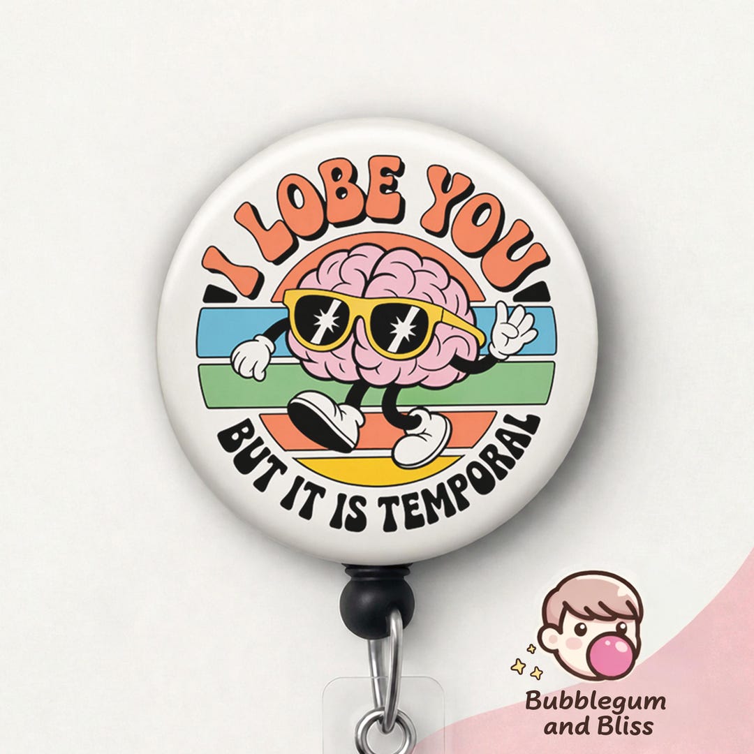 Neuro Nurse Badge Reel, Anatomical Brain ID Holder, Valentine's Day ...