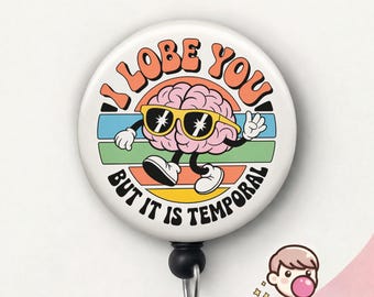 Neuro Nurse Badge Reel, Anatomical Brain ID Holder, Valentine's Day Neurologist Gift