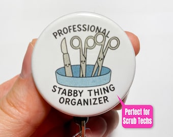 Funny Surgical Badge Reel: OR Nurse Gift, Scrub Tech ID Holder