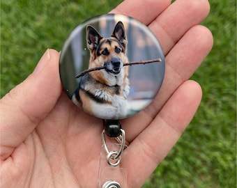 German Shepherd Badge Reel Sentimental Gift for Dog Lovers