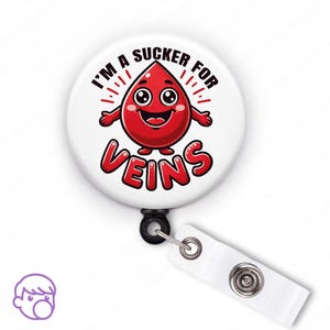 Vein Whisperer Phlebotomist Badge Reel: Funny Medical ID Holder