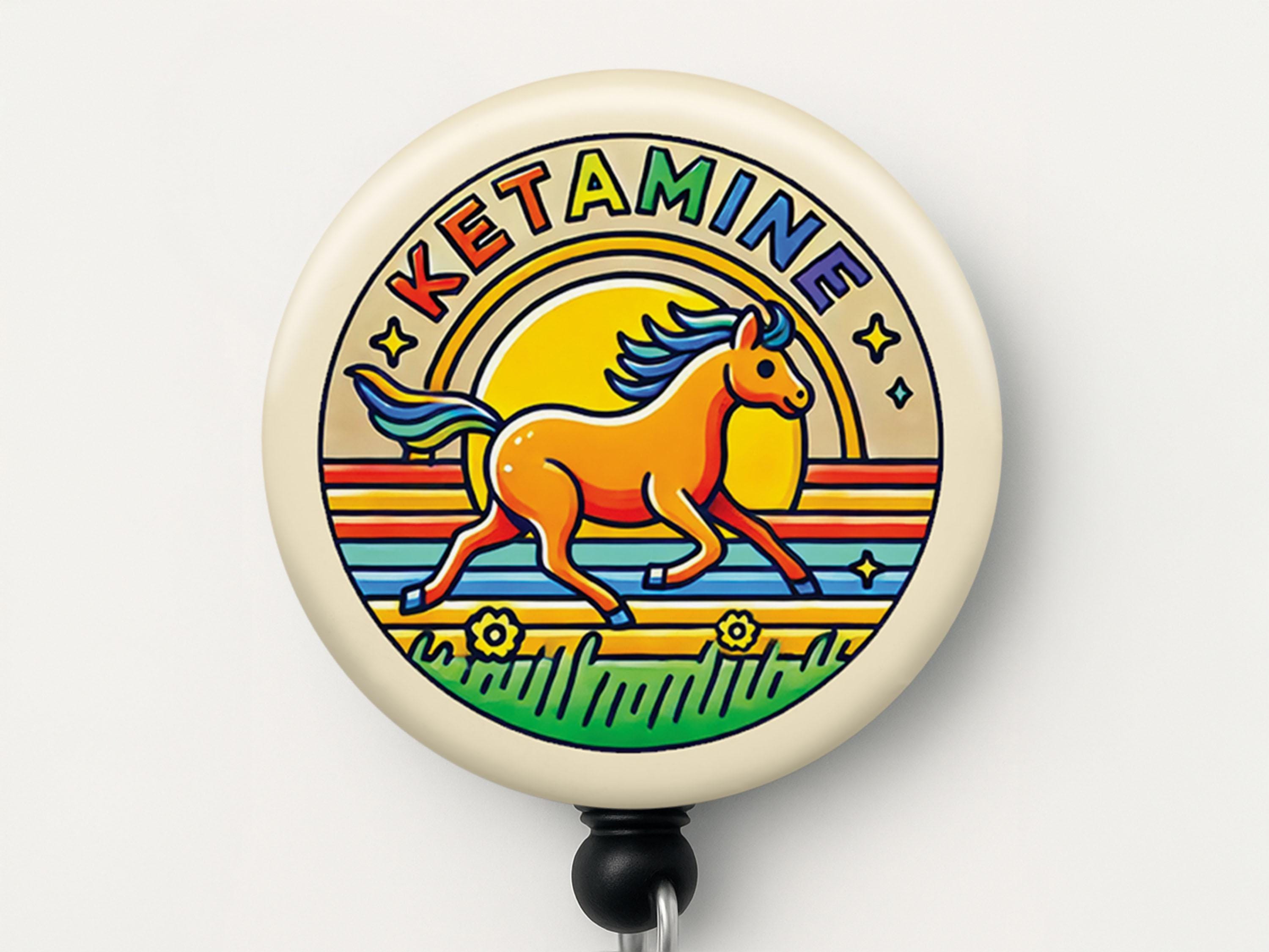 Ketamine Horse Badge Reel: Funny Nurse ID Holder