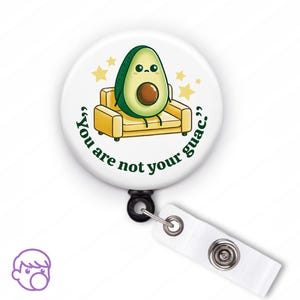 Funny Avocado Therapist Badge Reel: Mental Health Gift