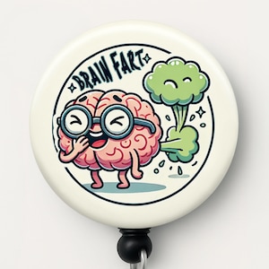 Funny Brain Badge Reel: Neurology Nurse Gift, Quirky Neuro Science image 1