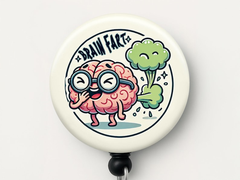 Funny Brain Badge Reel: Neurology Nurse Gift, Quirky Neuro Science image 1