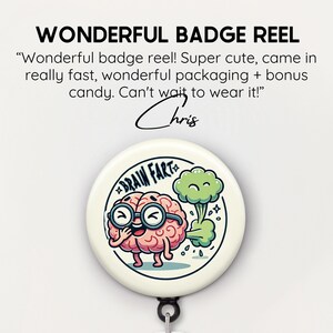 Funny Brain Badge Reel: Neurology Nurse Gift, Quirky Neuro Science image 9