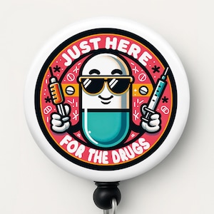 Funny Pharmacy Badge Reel: Pill Design - Pharmacist Gift