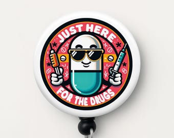 Funny Pharmacy Badge Reel: Pill Design - Pharmacist Gift