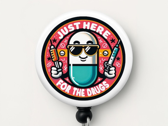 Funny Pharmacy Badge Reel: Pill Design - Pharmacist Gift