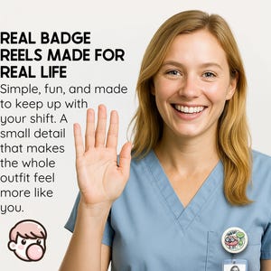 Funny Brain Badge Reel: Neurology Nurse Gift, Quirky Neuro Science image 2