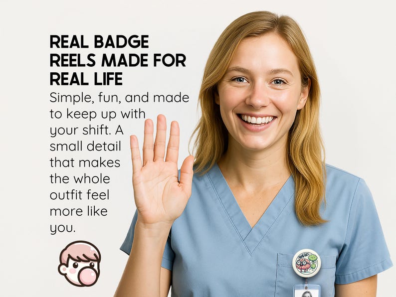 Funny Brain Badge Reel: Neurology Nurse Gift, Quirky Neuro Science image 2