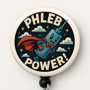 Funny Phlebotomy Badge Reel, Gifts For Phlebotomist, Certified Technician ID Holder, Medical Clip