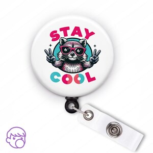 Funny Raccoon Badge Reel: Animal Lover Gift for Vet Techs & Nurses