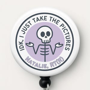 Funny X-Ray Skeleton Badge Reel: Rad Tech Gift