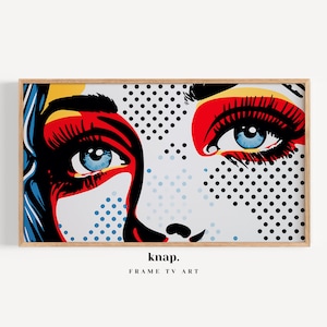Samsung Frame TV Art Pop Art Woman Eyes Frame TV Art Lichtenstein Bright Digital Print Download | KP099