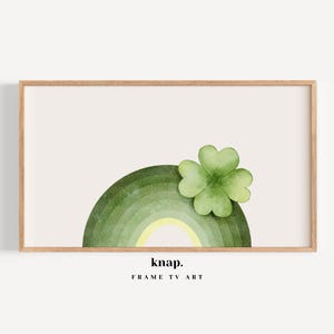 Samsung Frame TV Art St Patricks Day Green Clover Rainbow Frame TV Art Spring St Patrick&#39;s Day Digital Print Download | KP168