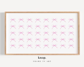 Samsung Frame TV Art It's a Girl Minimal Baby Shower Frame TV Art Baby Announcement Pink Bows Nursery Decor Digital Print Download | KP103