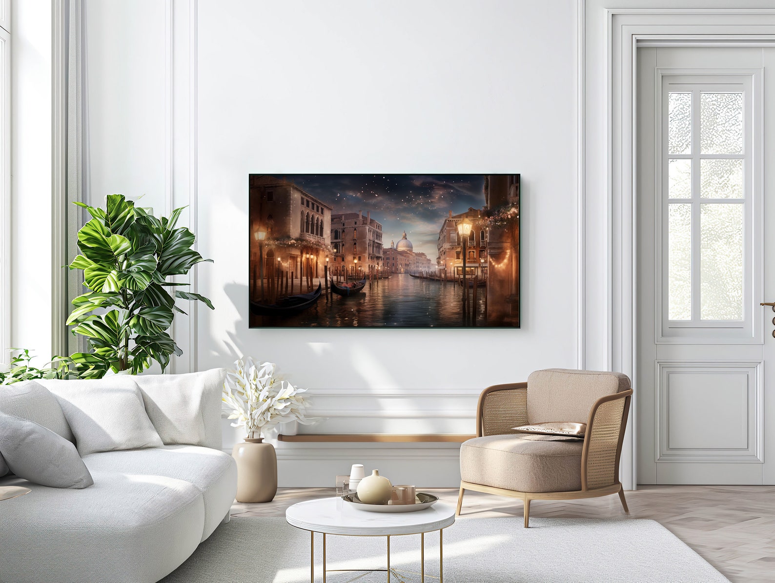 Samsung Frame TV Art Venice Night Landscape Frame TV Art Dark Moody ...