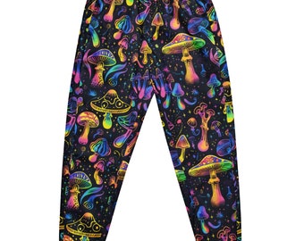 Cosmic Dreams Neon Glow Trippy Mushroom Dance Pants For Rave Royals Unisex track pants