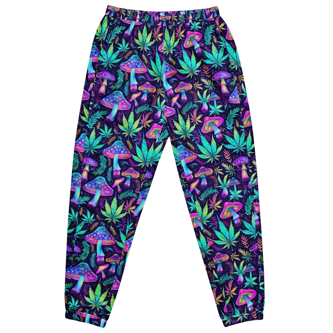Nature Rave Fit Psychedelic Forest Rave Pants Music Festival Joggers Neon Nature Track ...