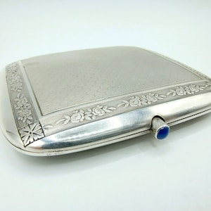 Scatola per sigarette vintage in argento, L. Kuppenheim / Pforzheim / Germania