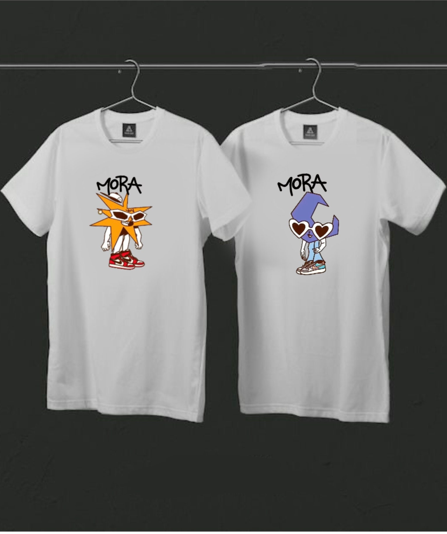 Mora Star Couple Shirt Mora Moon Couple Shirt Mora I Gift for mora fan lover Couple valentines mora shirt