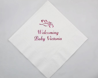 100 Personalized Cocktail Beverage Napkins for Wedding Birthday Baby Shower Retirement Graduation Party Engagement Custom Napkins