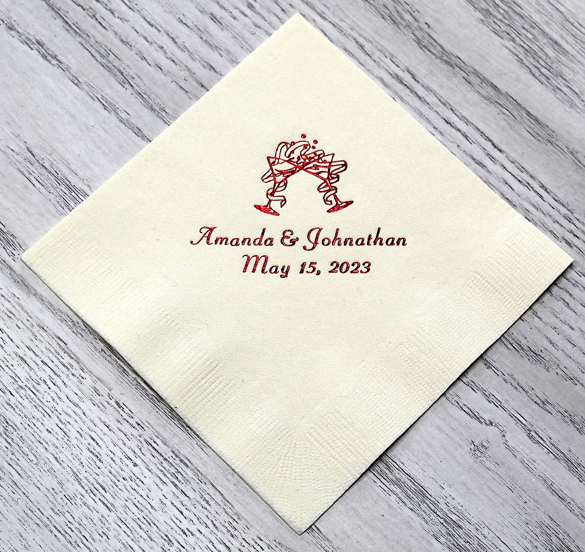 100 Personalized Beverage Cocktail Napkins Birthday Wedding Baby Shower…