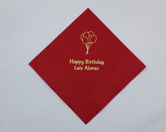 50 Personalized Cocktail Napkins Custom Napkins for Birthday Party