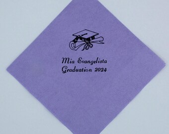 Personalized Graduation Napkins, 150 Party Cocktail Napkins