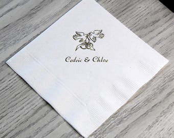 50 Personalized Cocktail Napkins Custom Napkins Birthday Wedding Baby Shower Graduation Party Anniversary Baptism Confirmation