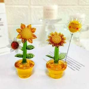 Stained Glass Sunflower Set: Handcrafted Home Decor