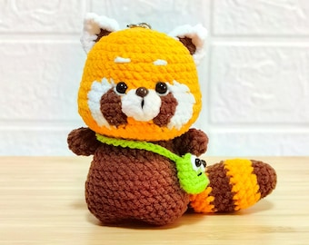 レッサーパンダの編みぐるみ、レッサーパンダの手作りあみぐるみ