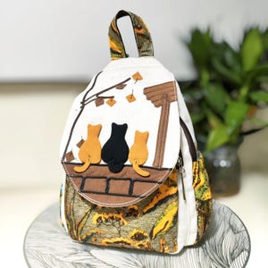 Der Traum eines literarischen Liebhabers: Stilvoller Buch-Rucksack, Schule-College-Tasche mit niedlichem Katzenmuster, Bibliothekstasche für Bücher, perfektes Geschenk für Bücherwürmerinnen