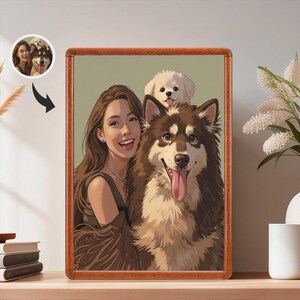 Ritratto di animale domestico personalizzato in stile cartoon: download digitale personalizzato dell'immagine murale del tuo cane o gatto, disegno digitale unico del tuo amato amico peloso