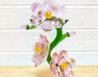 Handcrafted Glass Orchid: Exquisite Floral Desk Decor, Artificial House Flower Artwork, Timeless Gift for Her, Ideal Nature Inspired Decor