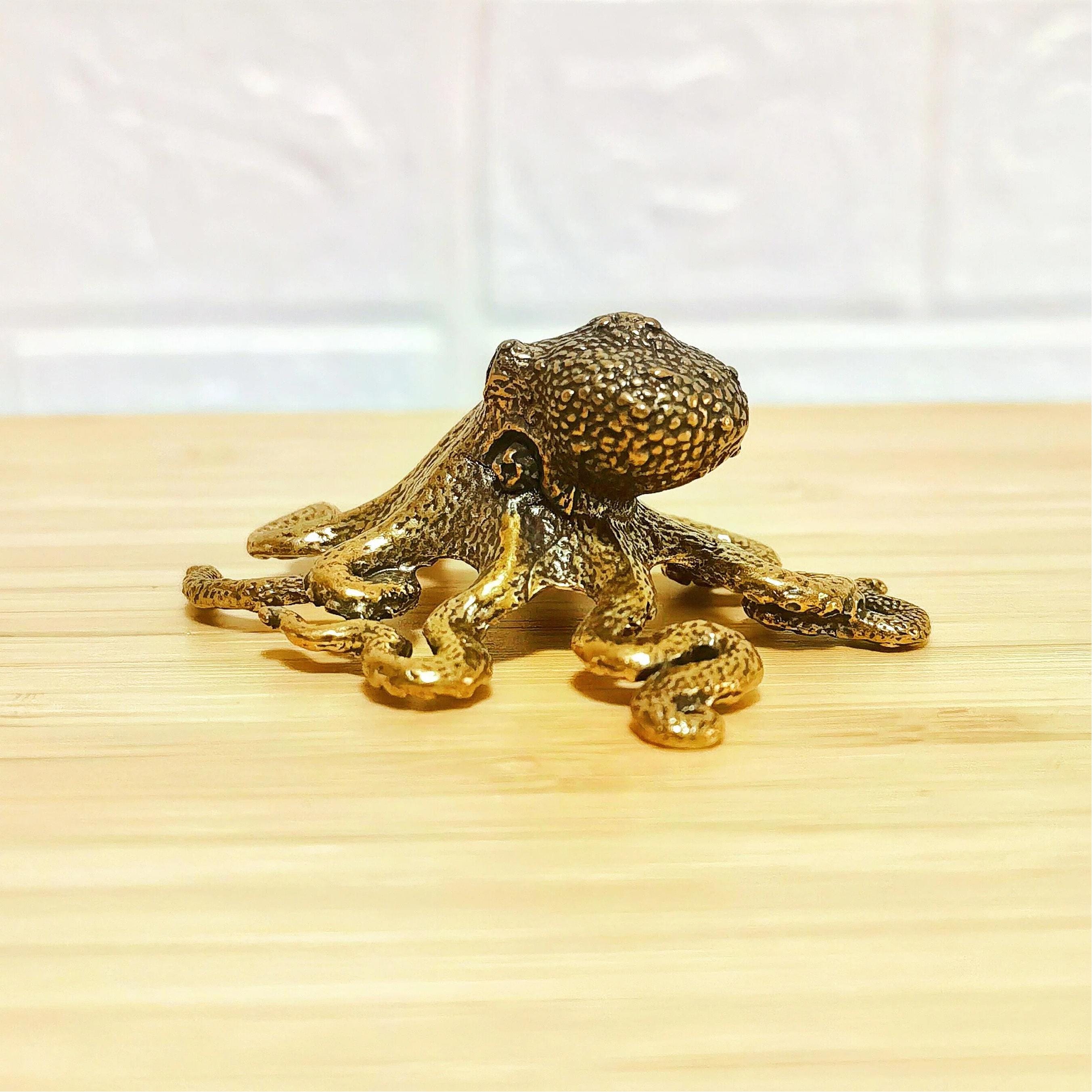 Handcrafted Brass Octopus Sculpture for Home or Office Decor
