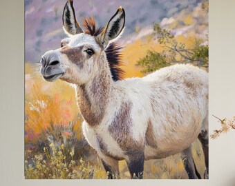 Wild Donkey Art Print: Farmhouse Wildlife Illustration (Digital Download)
